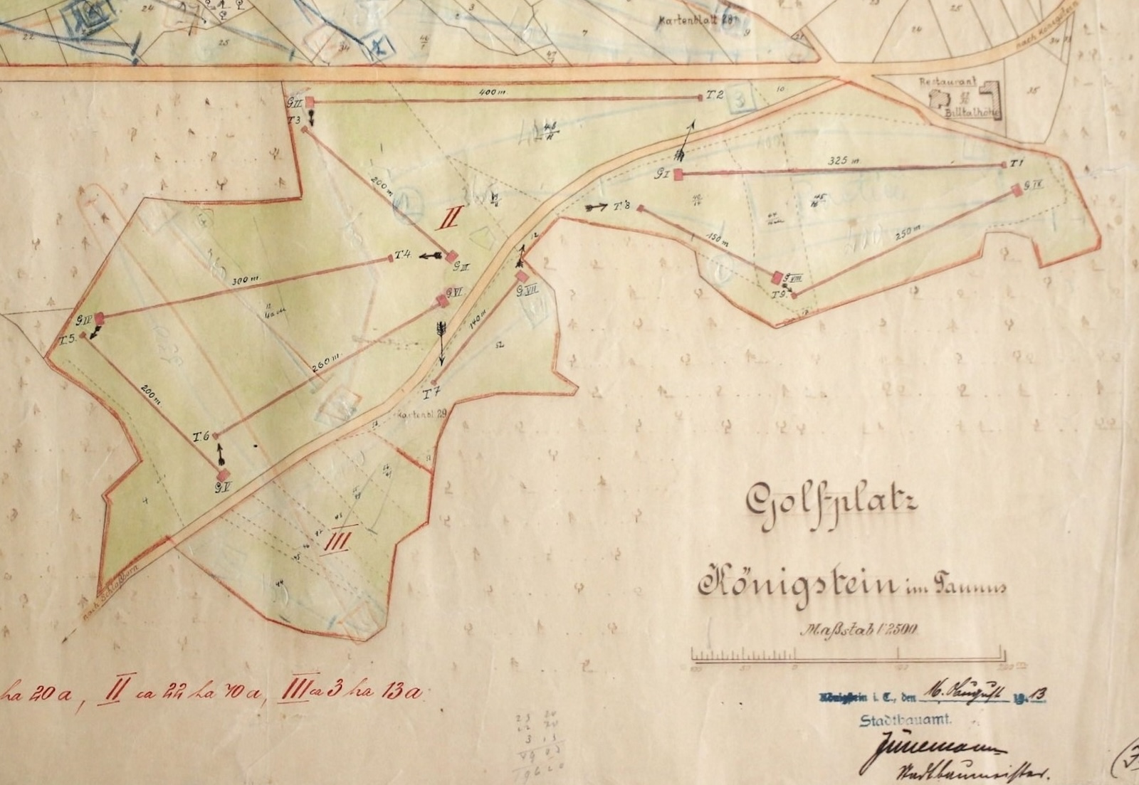 Kartenausschnitt vom Golfplatz Königstein
