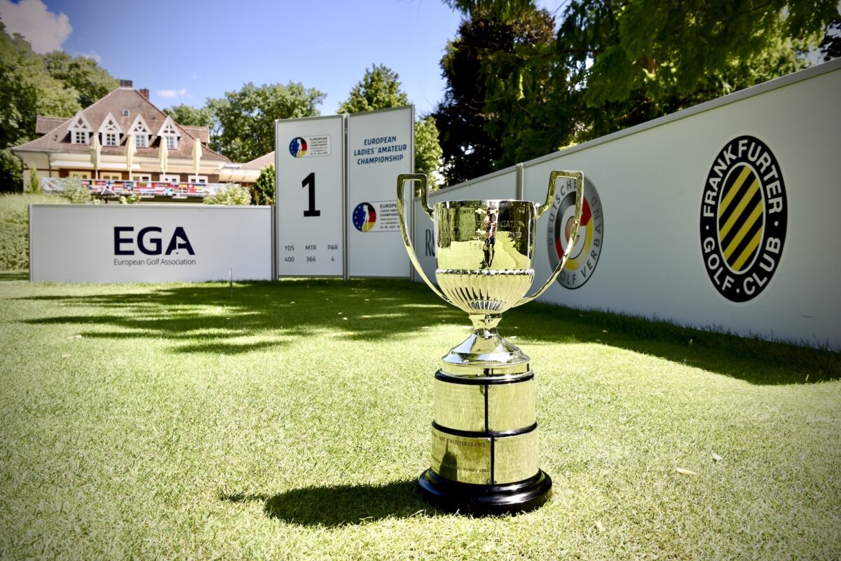 EM-Trophäe im Frankfurter Golf Club